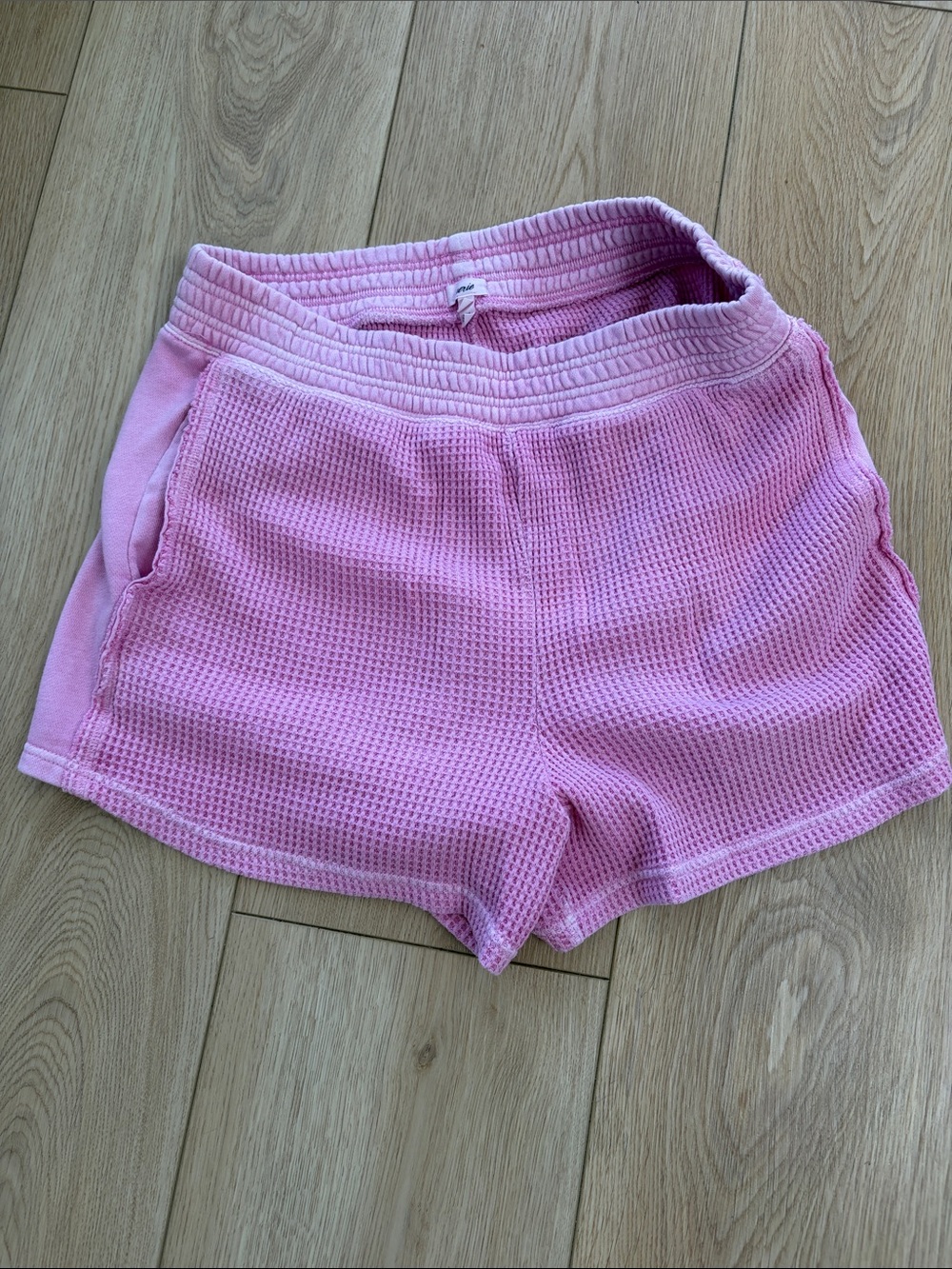 aerie Pink Waffle-Knit Athletic Shorts
